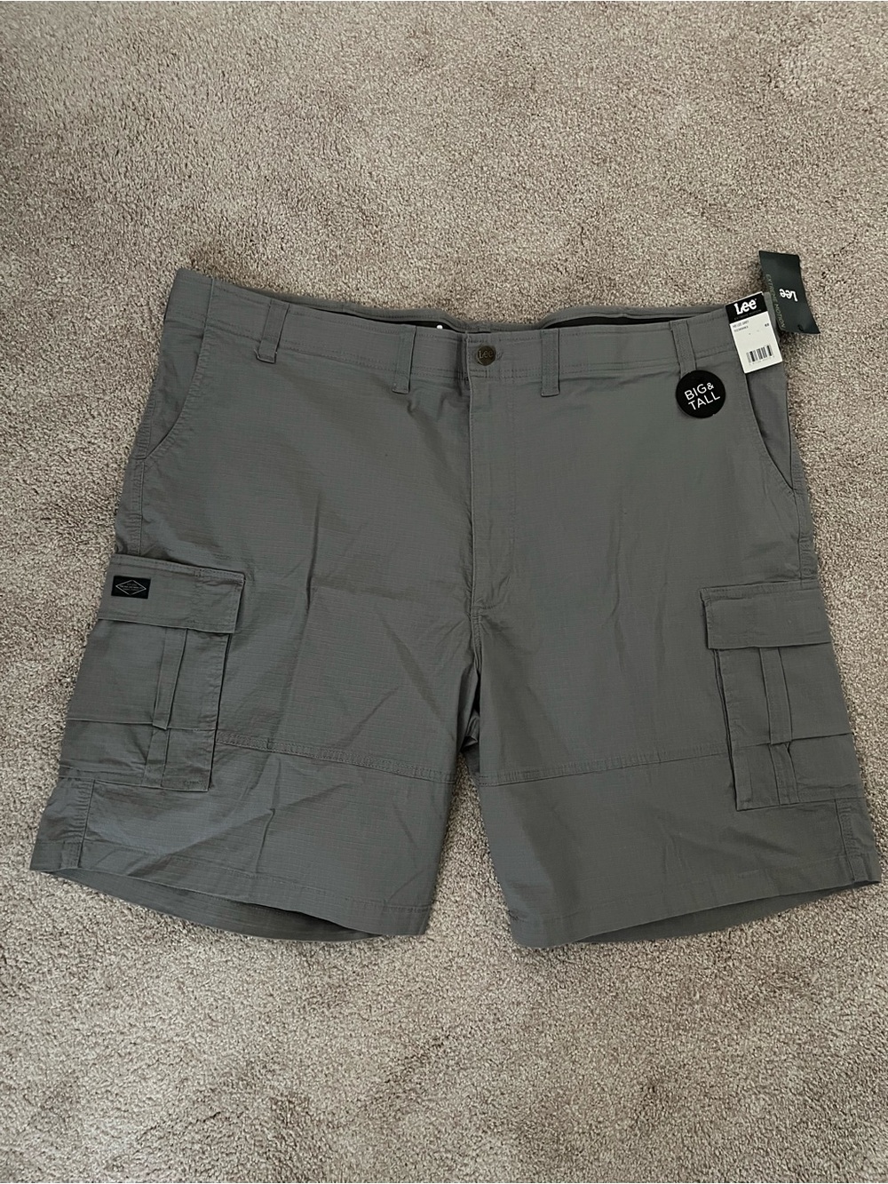 Lee Extreme Motion Men's Grey Cargo Shorts with Multi-Pocket Design 3XL